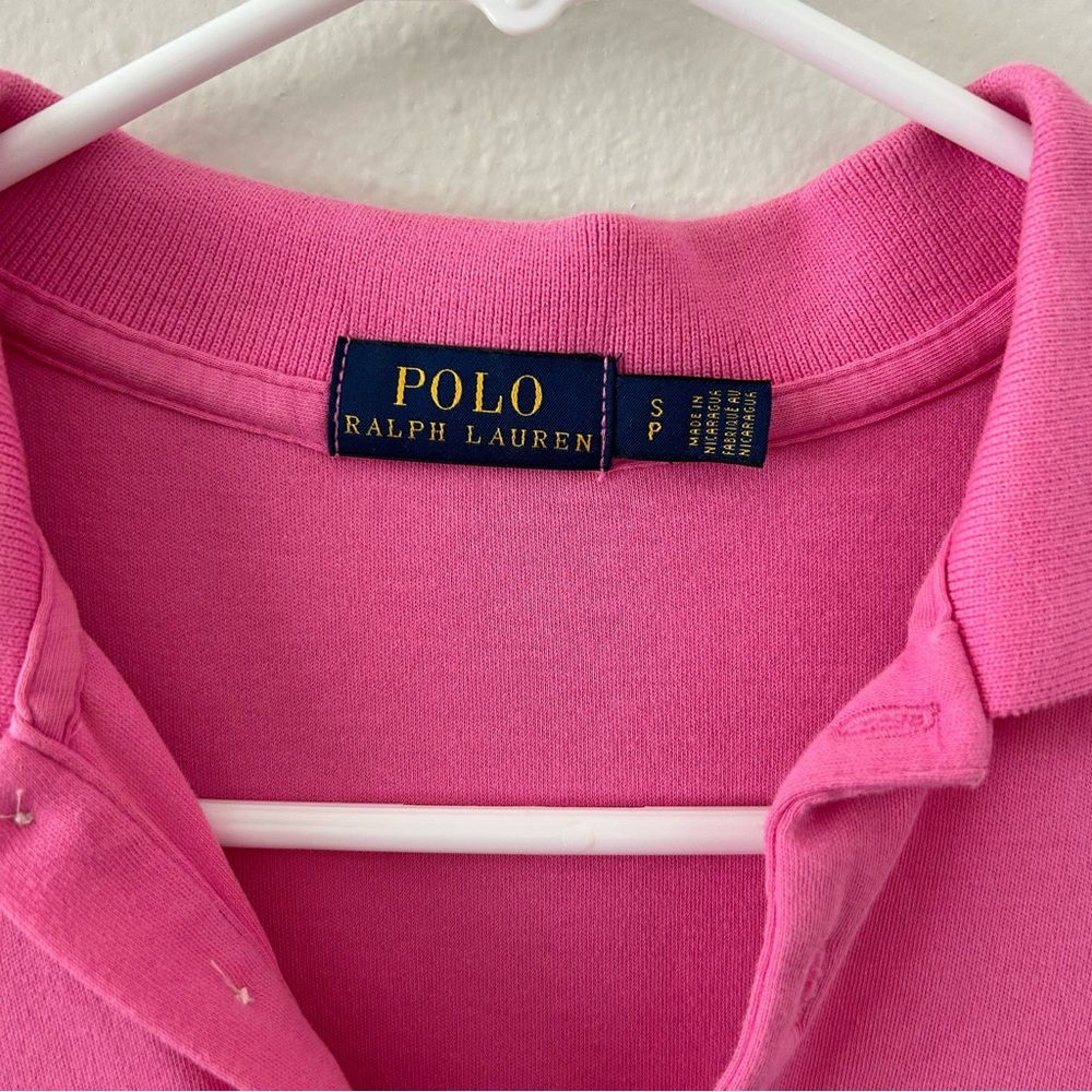 Polo Ralph Lauren Shirt Dress Pink Short Sleeve Collared Women’s S Cotton Preppy - Picture 9 of 10